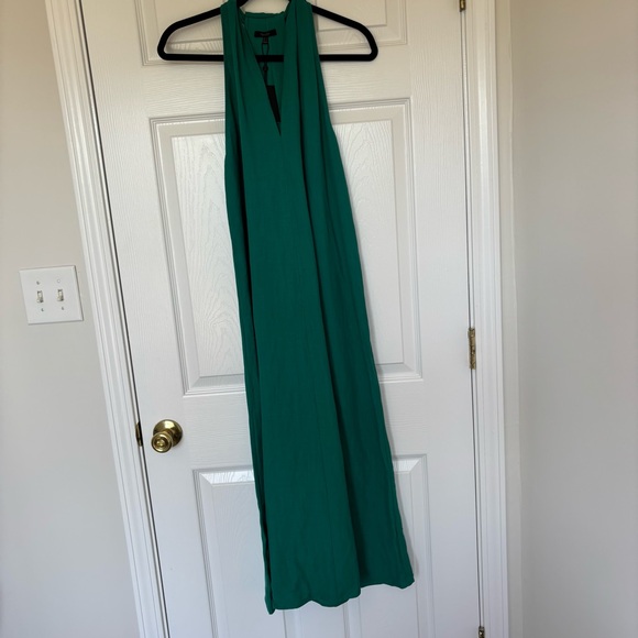 Massimo Dutti | Dresses | Nwt Massimo Dutti Green Vneck Linen Blend Midi  Dress Size Extra Small | Poshmark